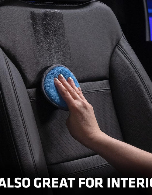 Load image into Gallery viewer, Microfiber Car and Tire Wax Applicator Pads and Cleaning Pads - Blue/Grey, 5 In. Diameter, 6 Pack
