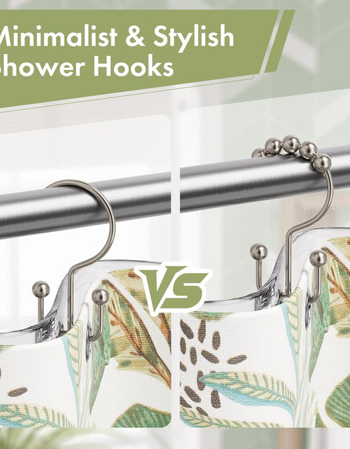 Load image into Gallery viewer, Shower Curtain Rings, Rust-Resistant Metal Double Shower Hooks for Curtain Rolling Shower Curtain Hooks Rings Shower Rings for Bathroom Shower Curtain Rod , Nickel, Set of 12 Rings
