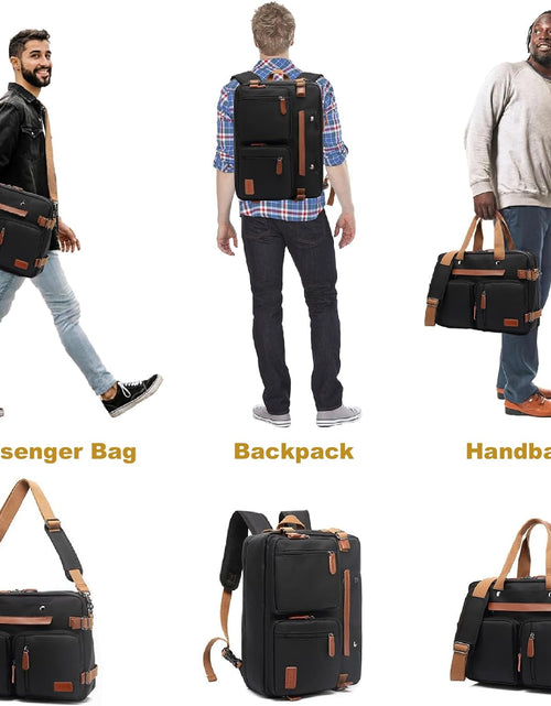 Load image into Gallery viewer, 3 in 1 Laptop Bag for Men, 17.3 Inch Work Bags for Men, Laptop Backpack, Briefcases, Messenger Bag, Computer Bags for Laptops for Men Women, Black
