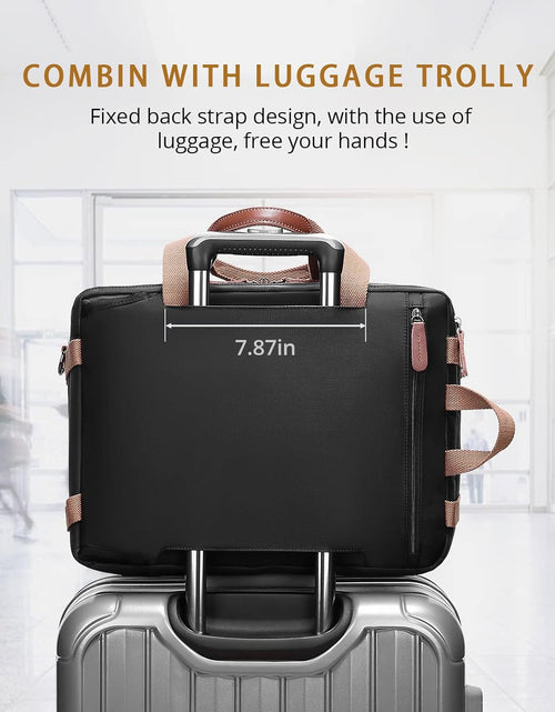 Load image into Gallery viewer, 3 in 1 Laptop Bag for Men, 17.3 Inch Work Bags for Men, Laptop Backpack, Briefcases, Messenger Bag, Computer Bags for Laptops for Men Women, Black
