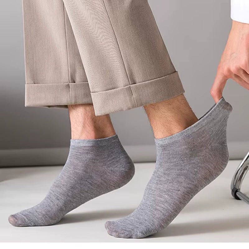 5 Pairs of Women'S/Men'S Boat Socks Invisible Low Cut anti Slip Summer No Show Ankle Socks Solid Color Casual Breathable