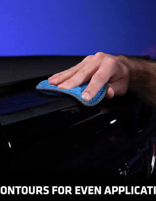 Load image into Gallery viewer, Microfiber Car and Tire Wax Applicator Pads and Cleaning Pads - Blue/Grey, 5 In. Diameter, 6 Pack
