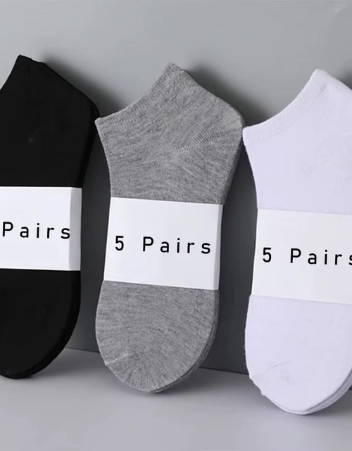Load image into Gallery viewer, 5 Pairs of Women'S/Men'S Boat Socks Invisible Low Cut anti Slip Summer No Show Ankle Socks Solid Color Casual Breathable
