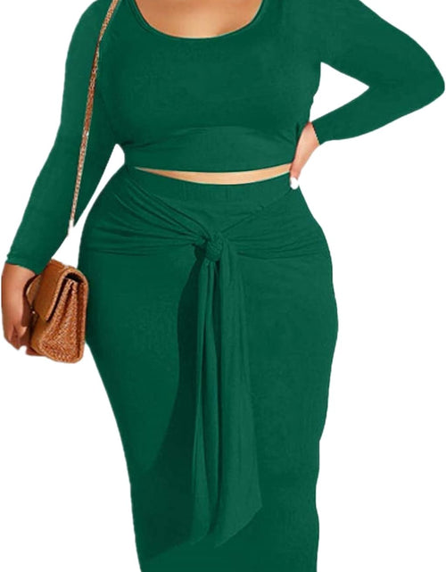 Load image into Gallery viewer, Plus Size Women 2 Piece Outfits Sets Sexy Tracksuit Midi Dress,Sleeveless Tank Top Bodycon Skirts Set Casual Summer
