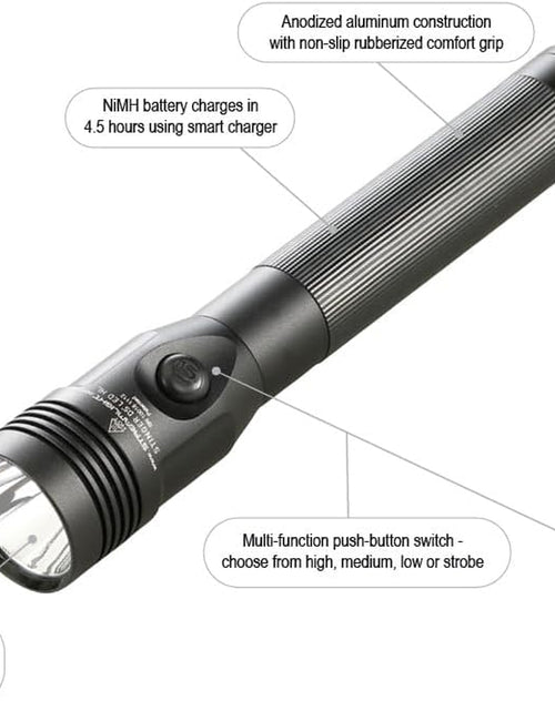 Load image into Gallery viewer, Streamlight 75458 Stinger DS LED HL 800-Lumen Rechargeable Dual Switch Flashlight with 120-Volt Ac/12-Volt DC Smart Charge Piggyback Charger (Nimh), Black
