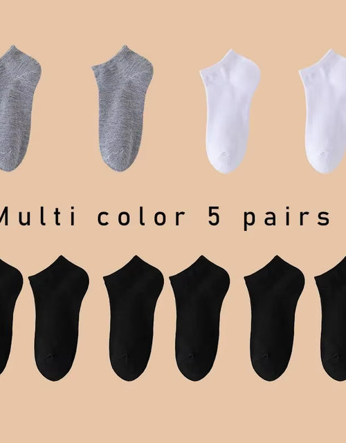 Load image into Gallery viewer, 5 Pairs of Women'S/Men'S Boat Socks Invisible Low Cut anti Slip Summer No Show Ankle Socks Solid Color Casual Breathable
