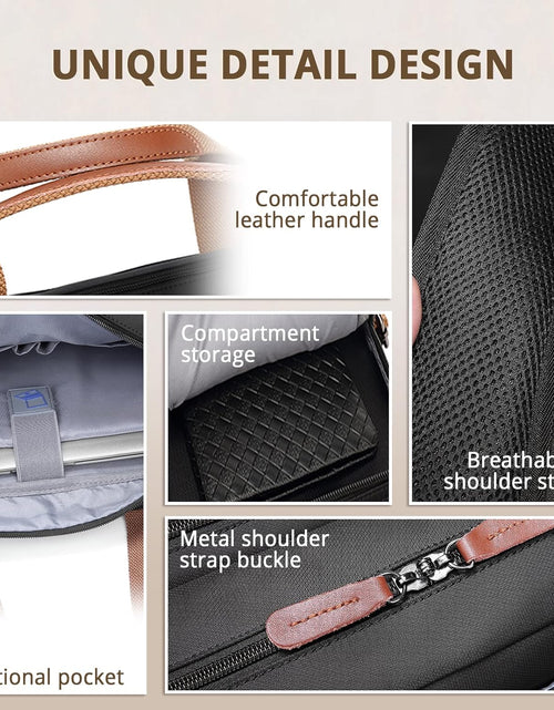 Load image into Gallery viewer, 3 in 1 Laptop Bag for Men, 17.3 Inch Work Bags for Men, Laptop Backpack, Briefcases, Messenger Bag, Computer Bags for Laptops for Men Women, Black
