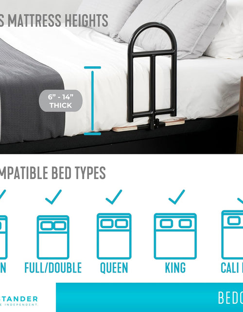 Load image into Gallery viewer, Bedcane, Adult Bed Rail and Support Handle, Bedside Safety Elderly Stand Assist with Organizer Pouch, ASTM Safety Approved Bedrail
