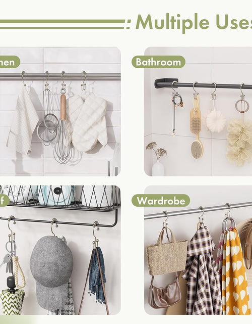 Load image into Gallery viewer, Shower Curtain Rings, Rust-Resistant Metal Double Shower Hooks for Curtain Rolling Shower Curtain Hooks Rings Shower Rings for Bathroom Shower Curtain Rod , Nickel, Set of 12 Rings
