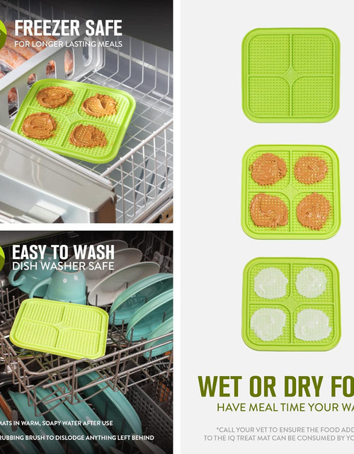 Load image into Gallery viewer, IQ Treat Lick Mat for Dogs, Dog Slow Feeder &amp; Cat Lick Mats | Great Alternative to Slow Feeder Dog Bowls &amp; Cat Slow Feeders | Perfect Dog Licking Mat, Cat Puzzle Feeder &amp; Dog Enrichment Toys
